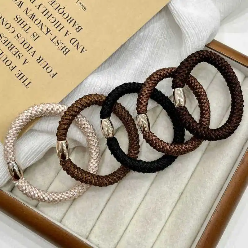 

Набор из 5 модных универсальных повязок для волос для взрослых, женские аксессуары для причесок, толстые резинки для волос, резинки для пучка, утолщенные резинки для хвоста