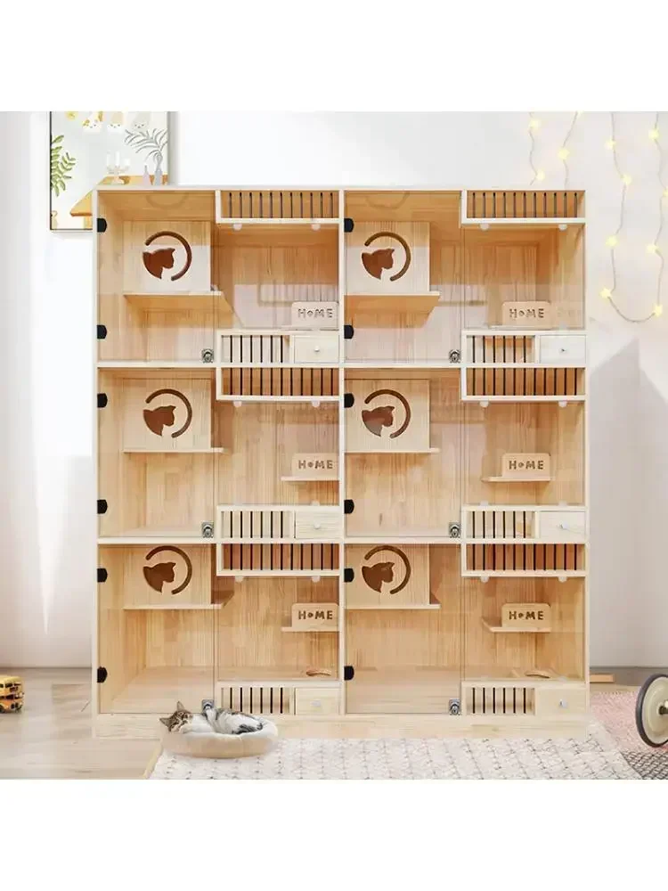 

Premium Practical High End Solid Wood Cat Cage Cabinet Boarding Cabinet Breeding Cage Production Room