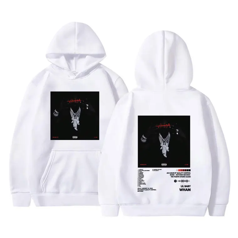

Rapper Lil Baby Wham Album Cover Graphic Hoodie Men Women Hip Hop Oversized Sweatshirt Unisex Fashion Vintage Pullover Hoodies