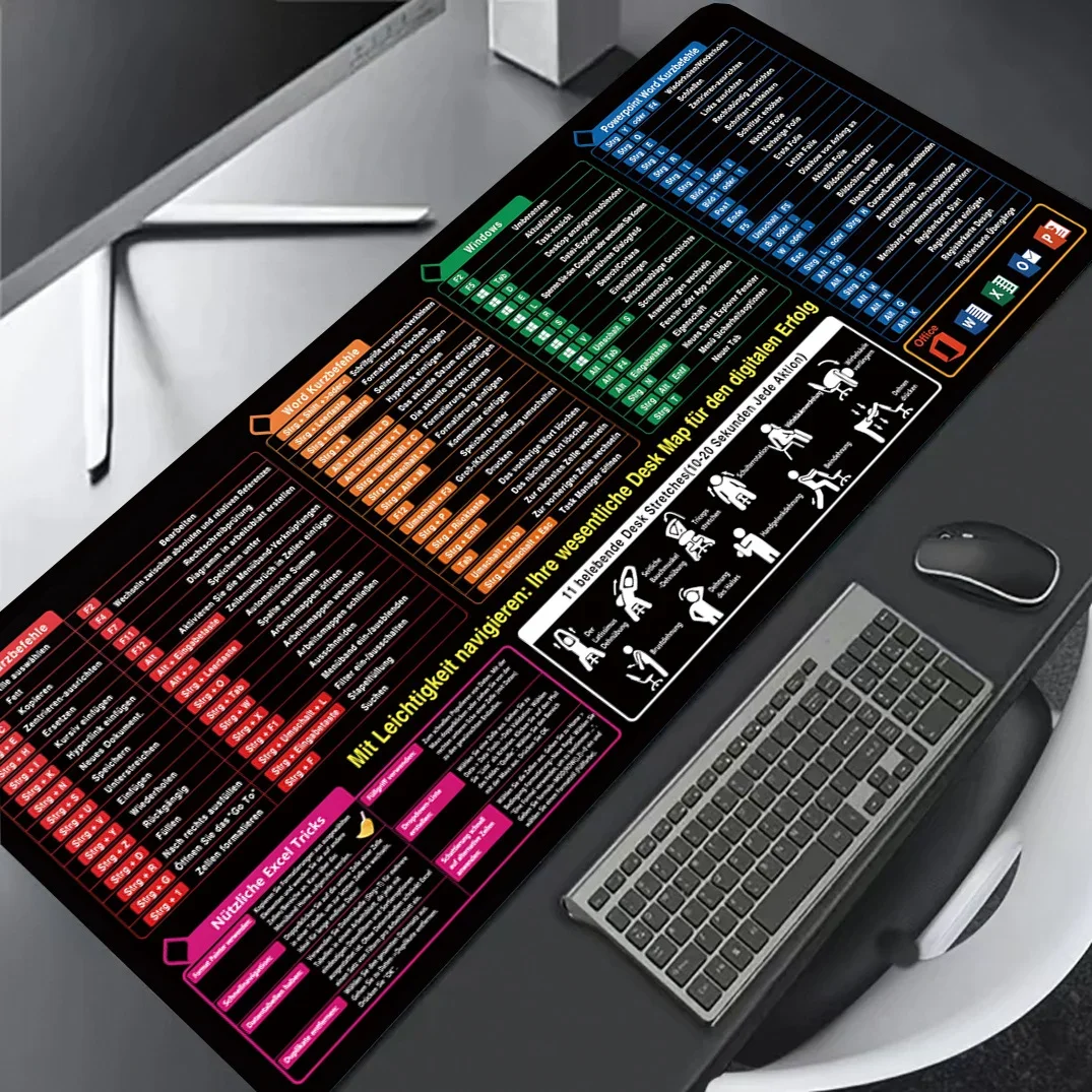 الألمانية الألمانية Excel Word Powerpoint Windows Shortcuts Keys Mouse Pad Desk Mat Cheat Sheet Software Web Mousepad Office المستخدمين #3