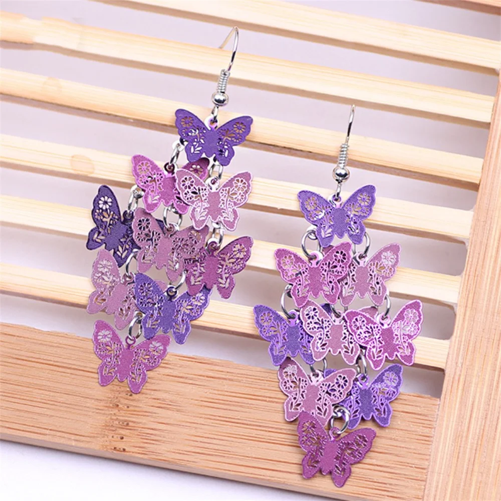 Ethnic Style Drop Earrings Accessories Leaves Butterfly Shell Earring Bohemian Jewelry Tassel Dangle Earrings Exaggerated Women