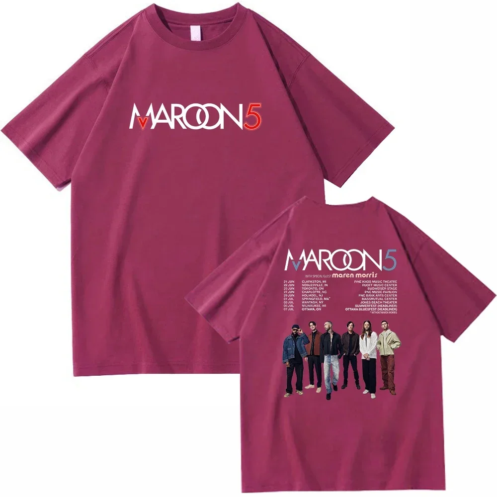 Maroon 5 Cotton  T-shirt O-Neck Short Sleeve Shirts Fans Gift