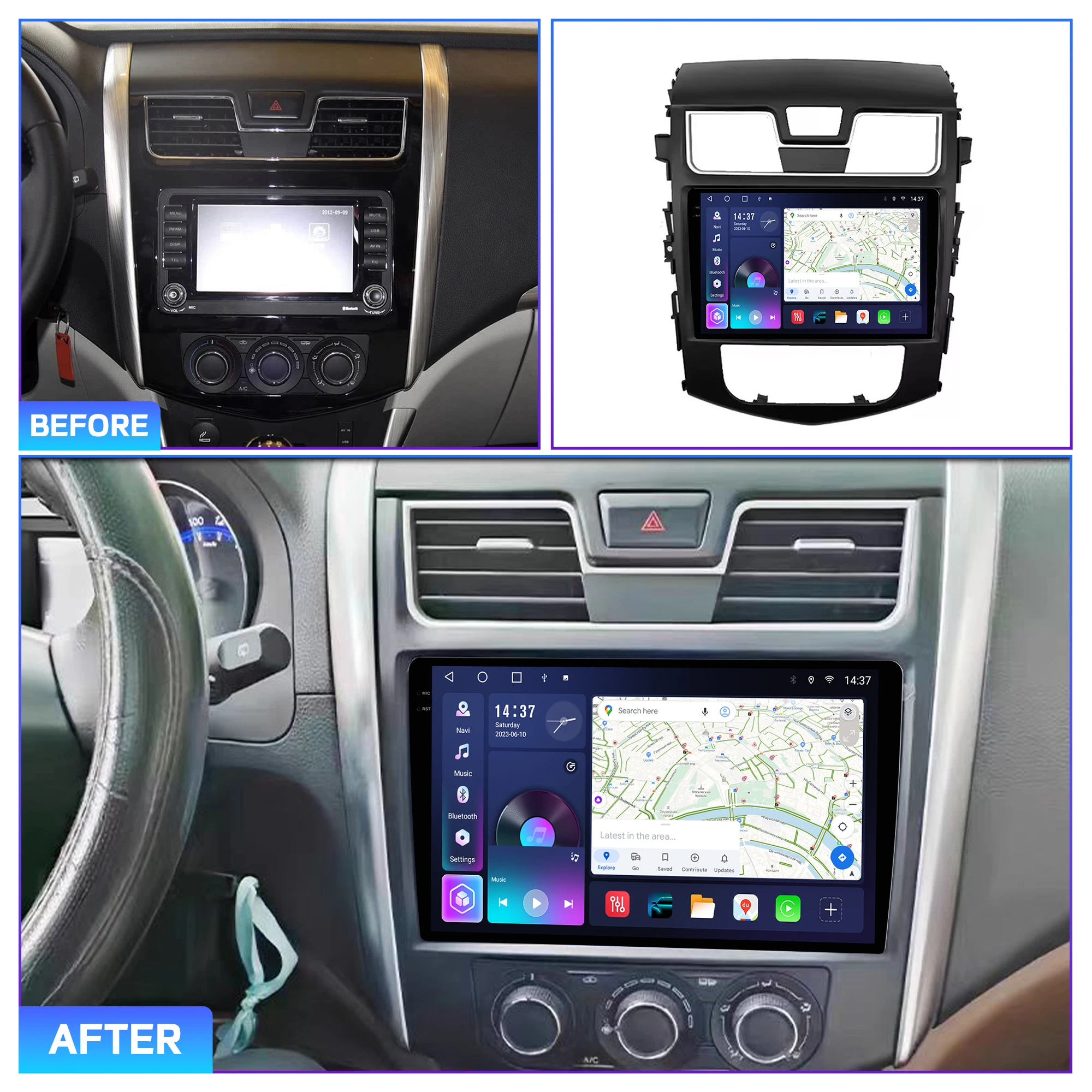 Penhui Android Car DVD Player 2 Din for Dongfeng Joyear S500 SX6 2014 Multimedia Screen with DSP, Bluetooth, Audio & CarPlay