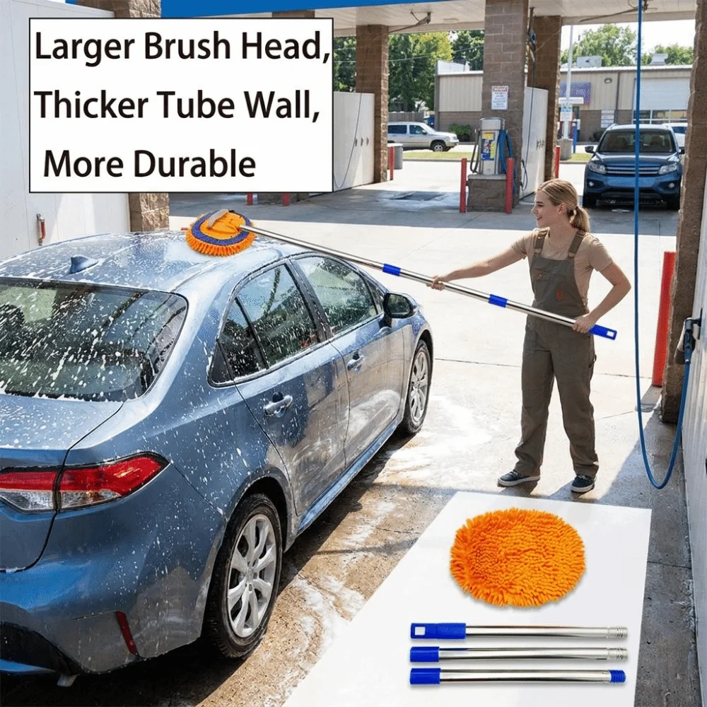 

Long Handle Car Wash Mop Soft Bristles Anti-slip Car Cleaning Brush Durable Non-Scratch Car Cleaning Kit Car Care Product