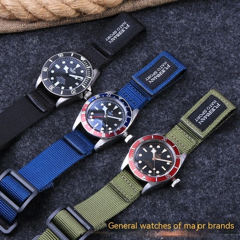 Hot top Nylon Watch Strap For S-eiko no 5 Army Green Blue Leisure Outdoor Waterproof sport watchband 20mm 22mm 24mm Wrist band