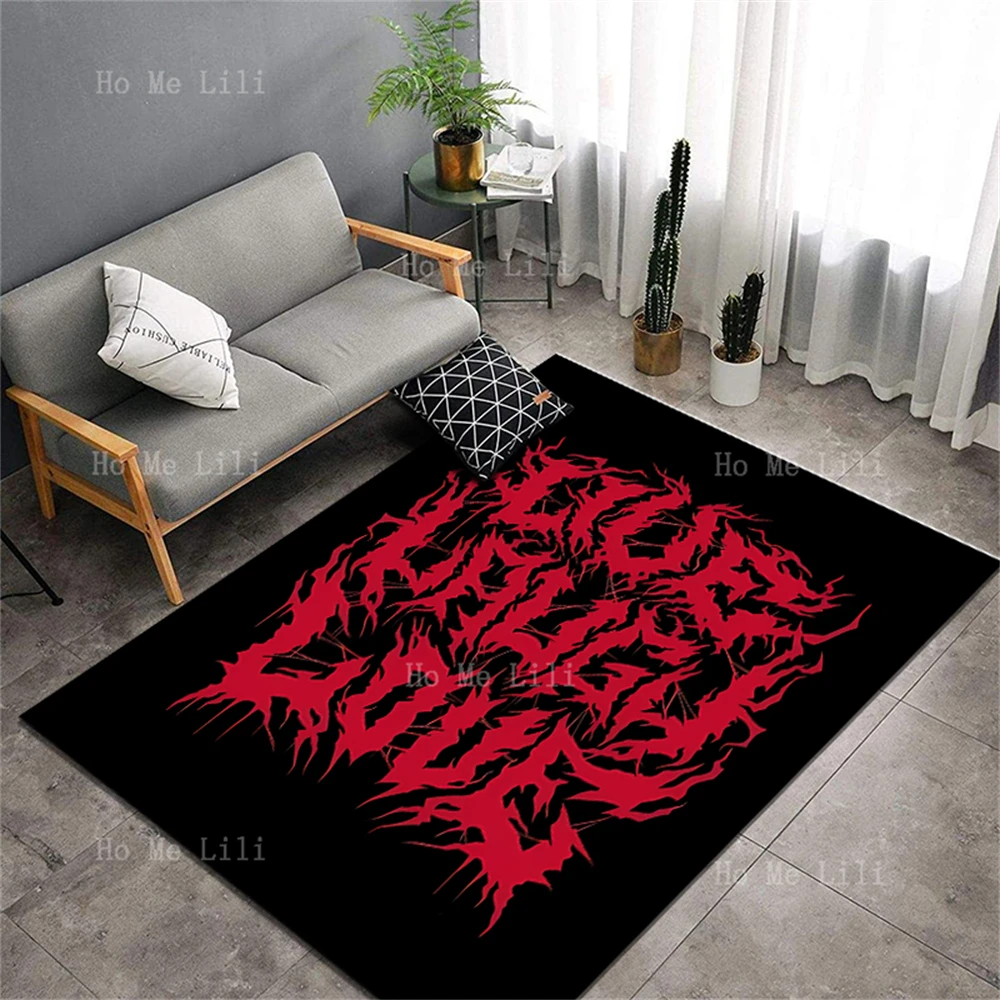 

Redbubble Live Laugh Love Grunge Aesthetics 90'S Black Metal Music Art Board Non Slip Flannel Carpet For Home Decoration