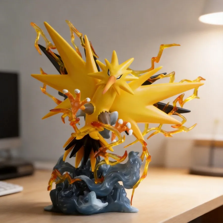 

Pokémon Zapdos Anime Figure with Smoke Base Special Effect Decoration Model Gift 14cm