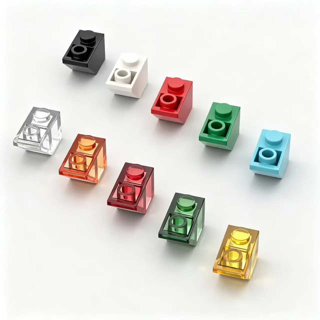 60PCS MOC Inverted 45 3665 2x1 Building Blocks Kit Slope House Castle Bricks Particle Educational Toy Children Birthday Kid Gift