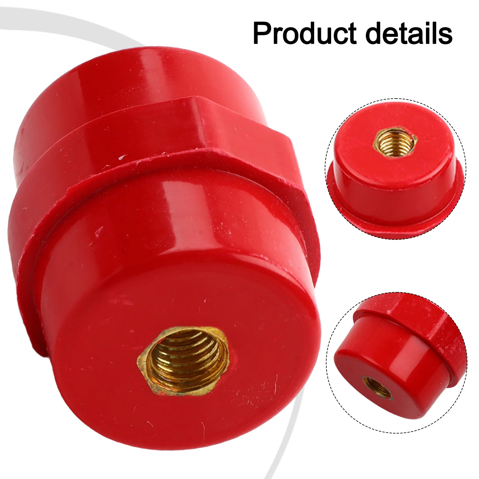 10Pcs Red Busbar Insulators SM35 M8 Polyester Spacer Insulators for Electrical Performance and Mechanical Strength