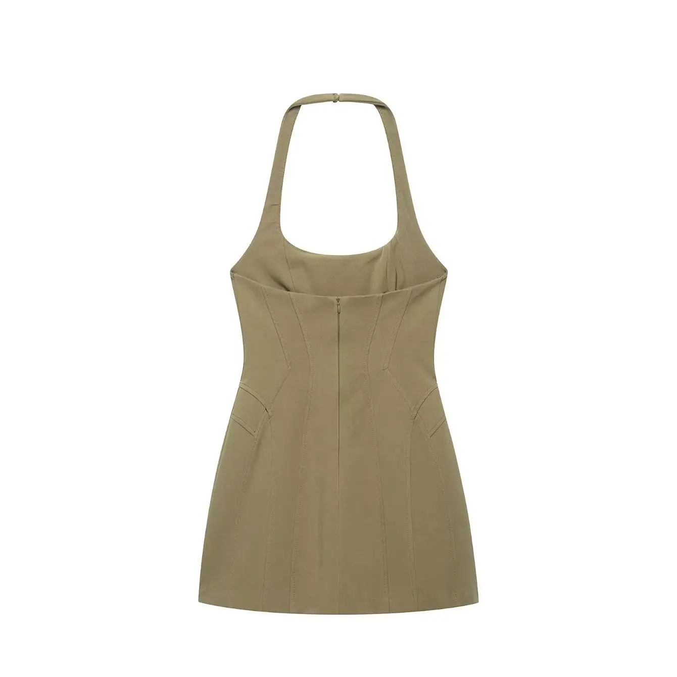 TFMLN Sexy Damen Rückenfreies Neckholder-Minikleid Elegantes Schlankes Ärmelloses Kurzes Kleid Sommer Neu Urlaub Damenkleid 2026 – Detail 3