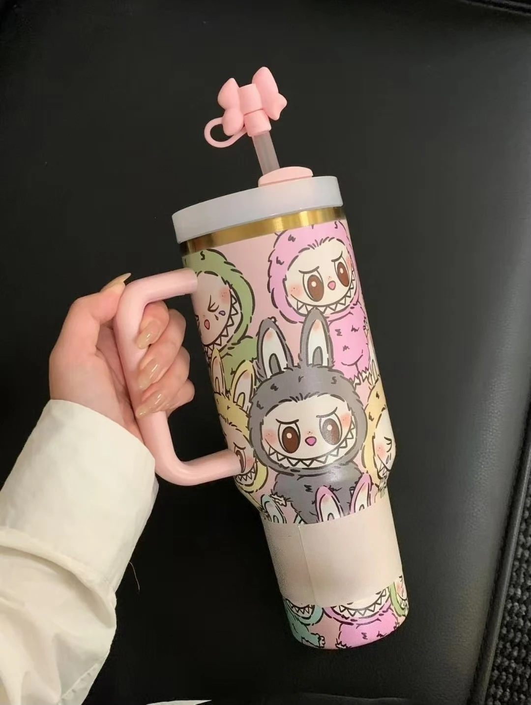 

2025 New LABUBU Stainless Steel Thermos 304 Vacuum Insulated Travel Mug with Gift Box, Cute Cartoon Water Bottle for Office