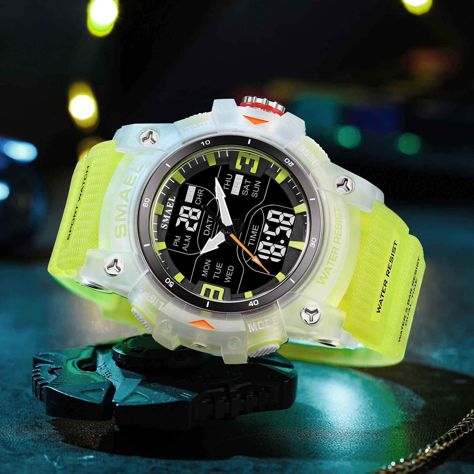 New SMAEL Brand Sports Watches Digital LED Quartz Dual Time Watches 50M Waterproof 8117 Men's Wristwatches Date Sports Watch