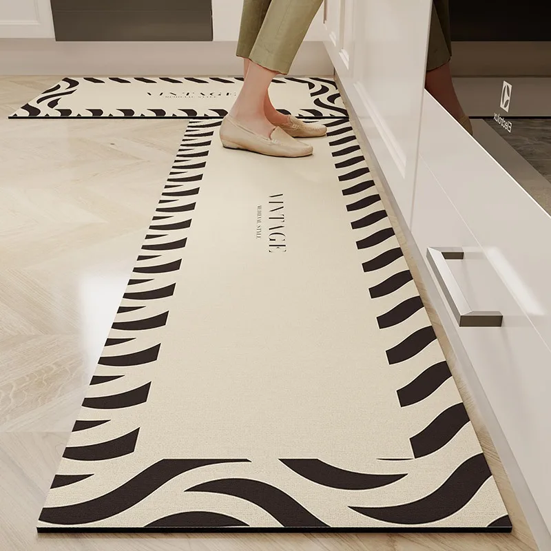 Kitchen Carpet Waterproof Oil-proof Foot Mat Pvc Leather Anti-slip Floor Mats Long Strip Home Decoration Rug Alfombra De Cocina