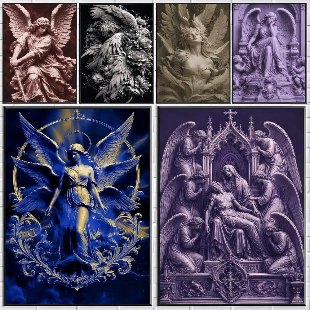 Gothic Angel Classic Baroque Aesthetic Poster Stylish Wall Art for Bedroom Living Room Bar Café Home Decor Gift