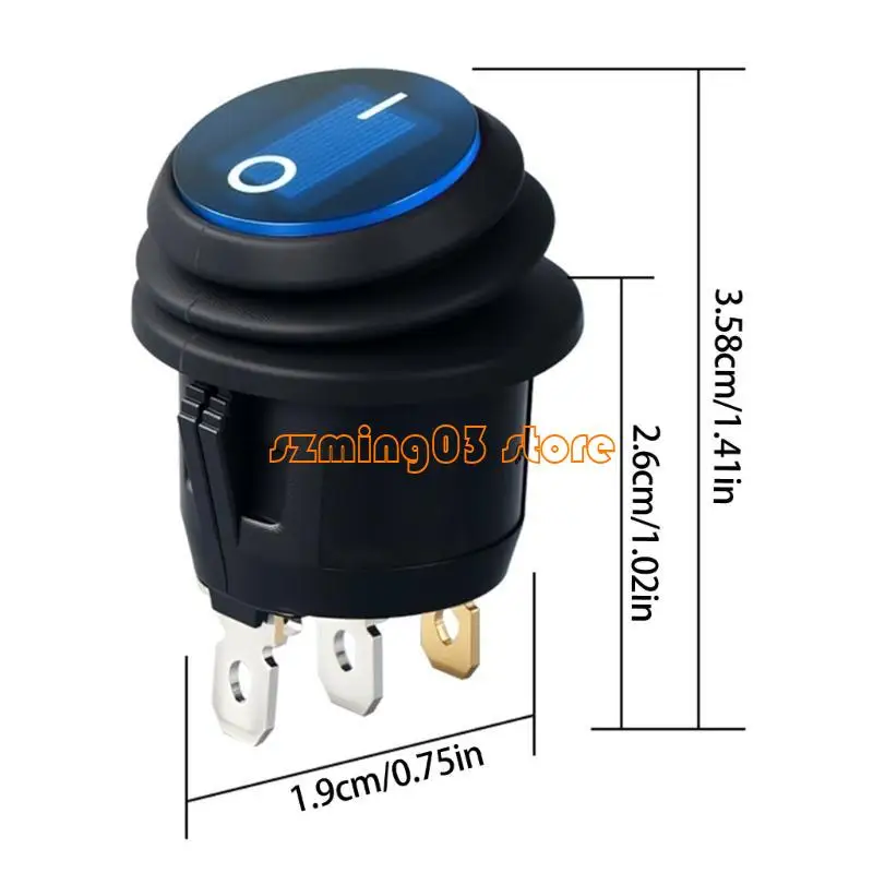 H9EC العروض العالية IP65 المفاتيح الكهربائية 220V 16A أسود 2 أعمدة تشغيل/إيقاف