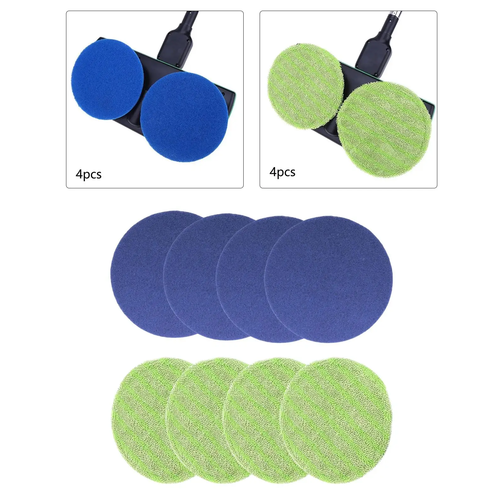 4Pcs Round Mop Replacement Pads 16.5cm Floor Cleaning Electric Rotary… — view 4