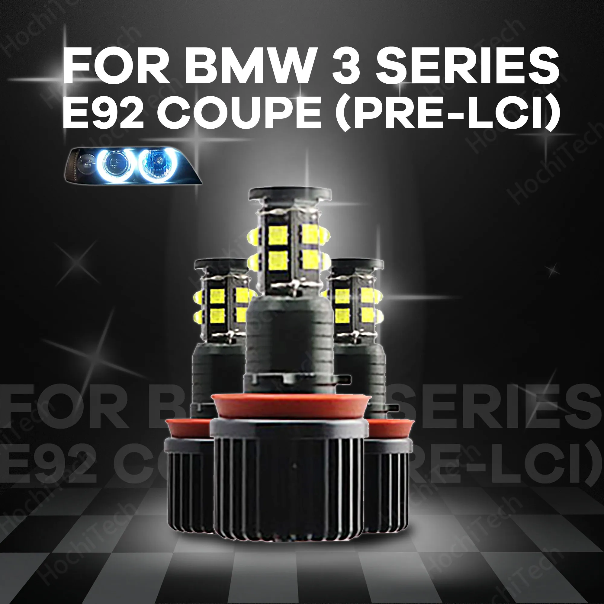 

For BMW 3 Series E92 Coupe (Pre-LCI)2007-2010 High Power Free Error 3200LM LED Marker White 240W h8 / h11 LED Angel Eyes Marker