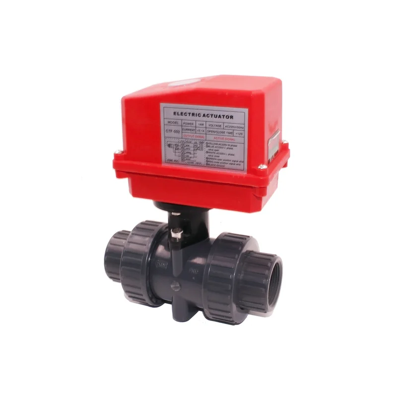 CTF-002 DN40 1.5 inch UPVC Thread Screw Connection Electric Motorized Ball Valve