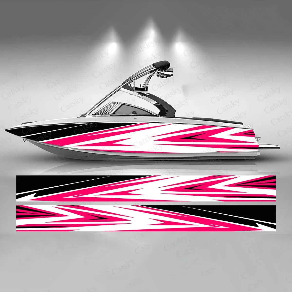 Abstract Arrow Stripes Boat Sticker Fashion Custom Fish Boat-Sticker Vinyl Waterproof Boat Wrap Graphic Boat Wrap Decal