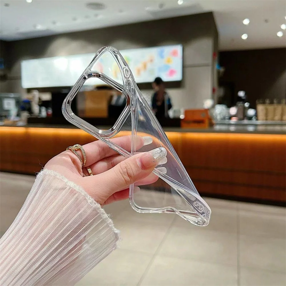 X XS MAX حافظة كروم حلقة الكاميرا وغطاء أزرار لهاتف آيفون 16 برو ماكس 14 بلس 11 12 13 واضح سليم مقاوم للصدمات الهاتف كابا كوكه #5