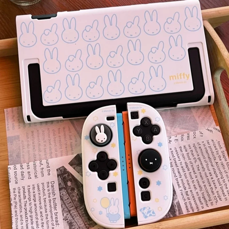 Geekshare Miffy Switch 2 Protective Case Semi Transparent Thumb Button Cap Anime Game Peripherals Gift For Adult Gaming Lovers view 2