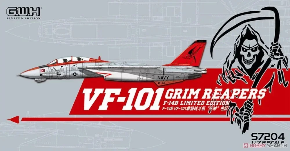 

1/72 Great Wall S7204 VF-101 Grim Reapers F-14B Limited Edition assembly Scale diy toys Model Kit