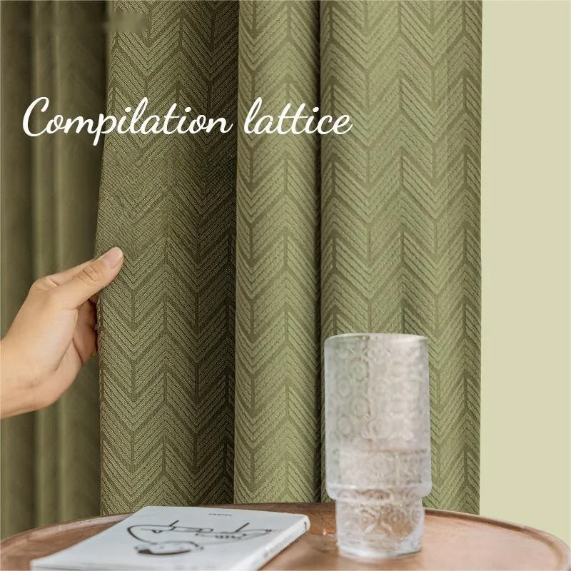 

mienia minimalistyczne nowoczesne lekkie luksusowe zasłony do salonu sypialnia jadalnia zaciemniające zasłony szenilowe geometryczna jodełka