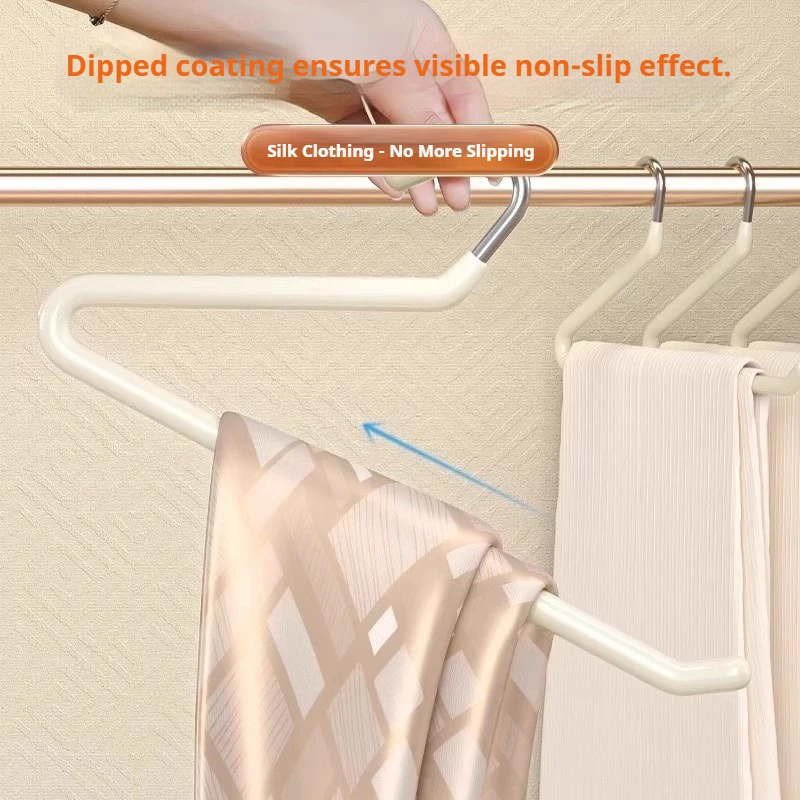 10PCS Goose Type Dip Plastic Pants Rack Wardrobe Dormitory Telescopic Z Type WOMEN'S Clothes Rack Multi Layer Storage Pants Rack