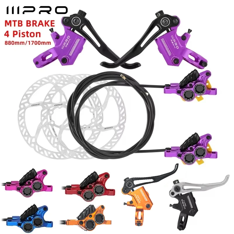 

2025 IIIPRO R2X4 MTB Hydraulic Disc Brake 4 Piston Internal Cable Quick Release MTB Caliper for MTB, Climbing, AM,XC NEW