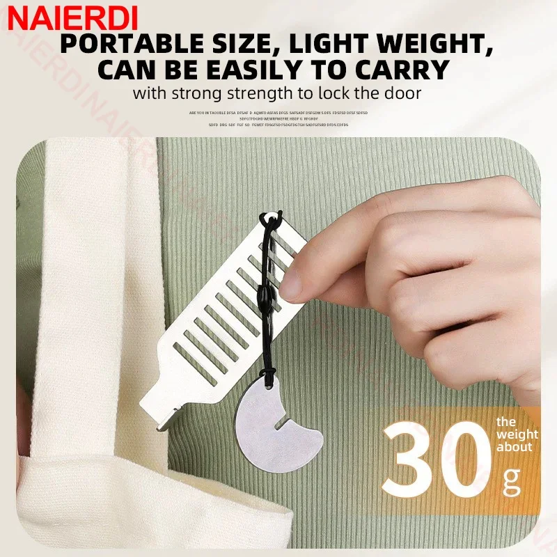 NAIERDI Serratura portatile in acciaio inossidabile Serratura antifurto Sicurezza resistente per casa, hotel, appartamento, dormitorio universitario e viaggi