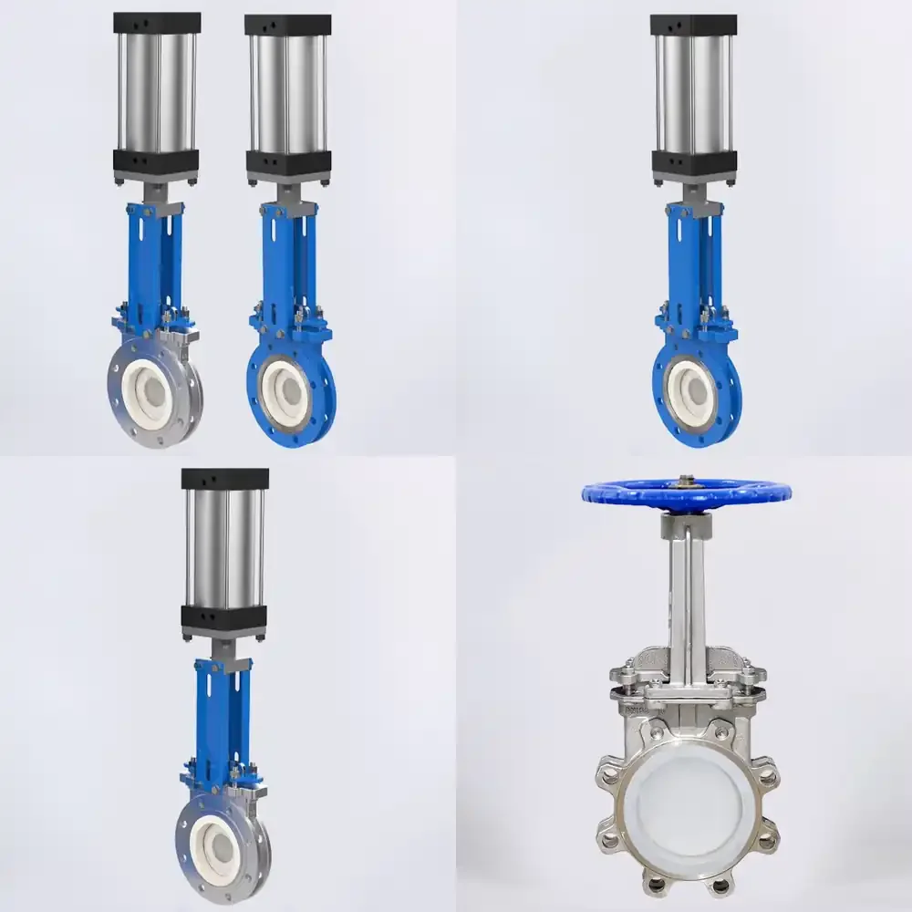 

PN10 10 Inch Pneumatic Ceramic Knife Gate Valve WCB SS304 Pneumatic Cylinder Air Control Wafer Knife Gate Valve