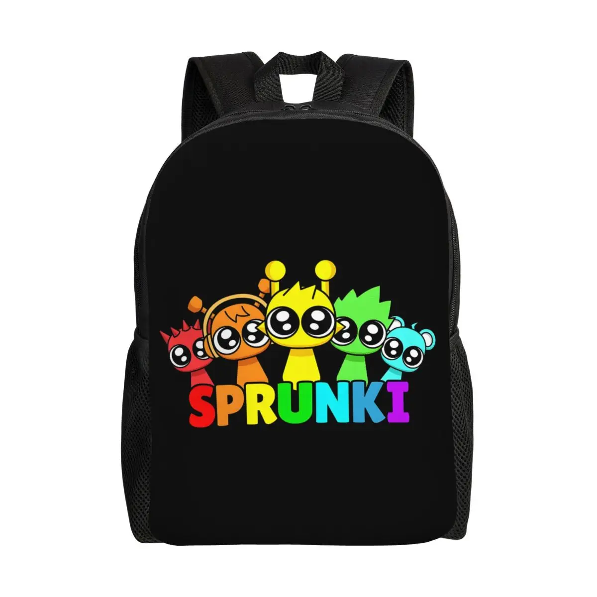 Tas Ransel Sprunki Custom untuk Pria Wanita Tahan Air untuk Sekolah Kuliah Musik Game Tas Buku dengan Cetak