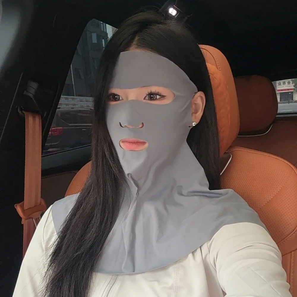 

Breathable Sunscreen Face Shield Neck Protection Lightweight Full-face Face Cover Solid Color Nose Mouth Cover