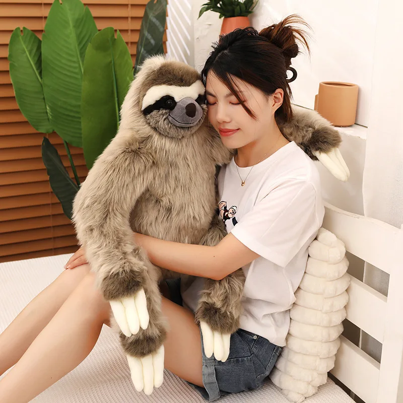 23/32/50cm High Quality Lifelike Sloth Plush Toy Warm Hug Animal Long Arm Sloth Plush Toy Birthday Gift For Girlfriend And Boys