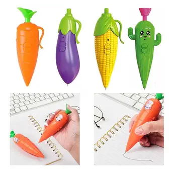 ปากกาบันทึกเสียงลายแครอทมะเขือม่วงน่ารักแปลกใหม่ปากกาลูกลื่น2 in 1บันทึกเสียงกราฟฟิตี60S