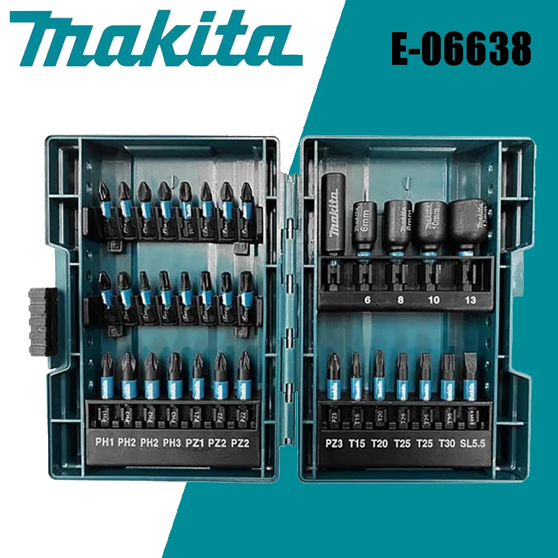 

Набор бит для отвертки Makita E-06638, 35 шт. винтов, электрическая Шестигранная отвертка, черная партия деталей для электроинструмента