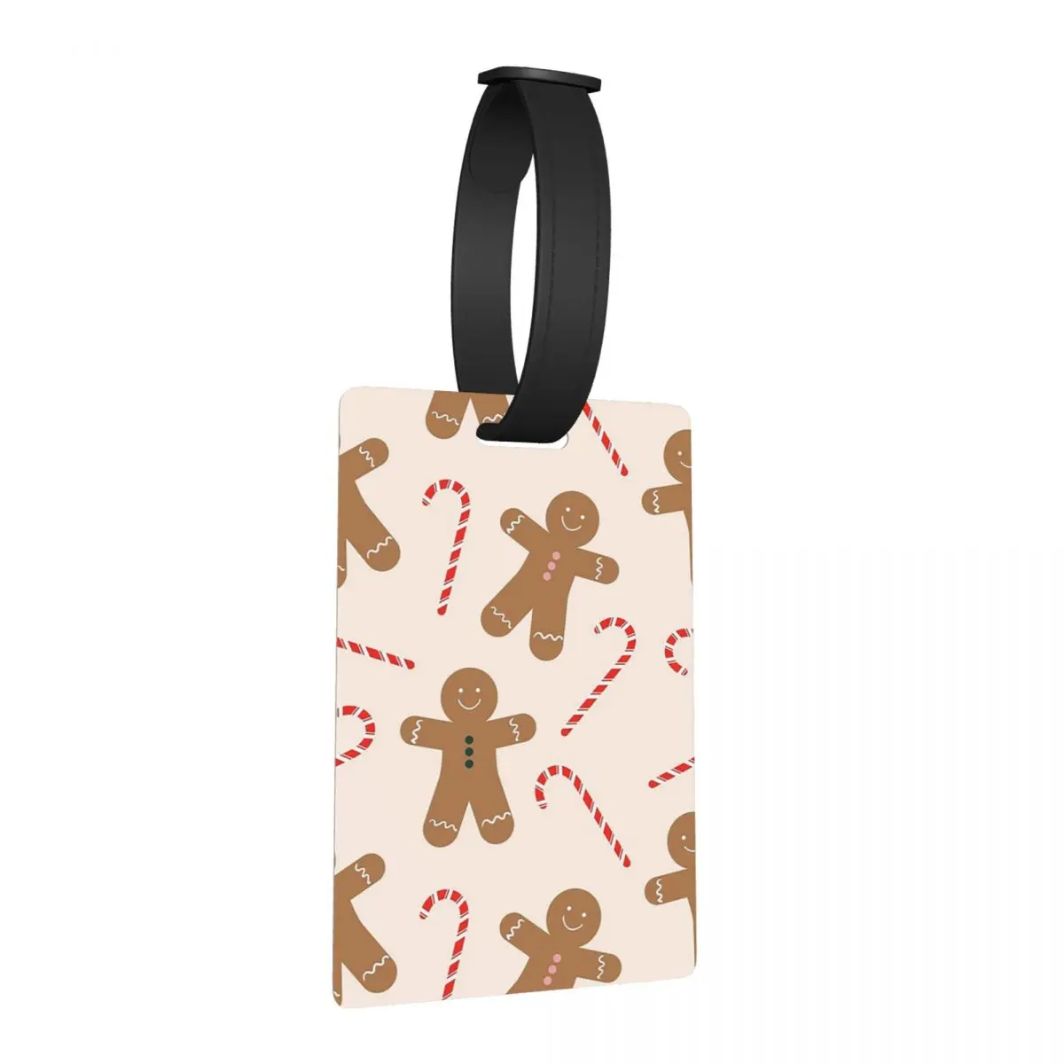 

Gingerbread Man Candy Cane Christmas Pattern Luggage Tags Suitcase Accessories Baggage Boarding Tag Label Holder ID Name Address