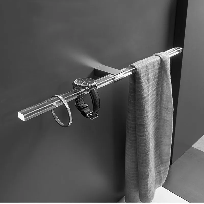 

Acrylic Towel Bar Wall-mounted Bathroom Towel Organizer Storage Rack Does Not Take Up Space Towels Rack for Bathroom 30/50cm