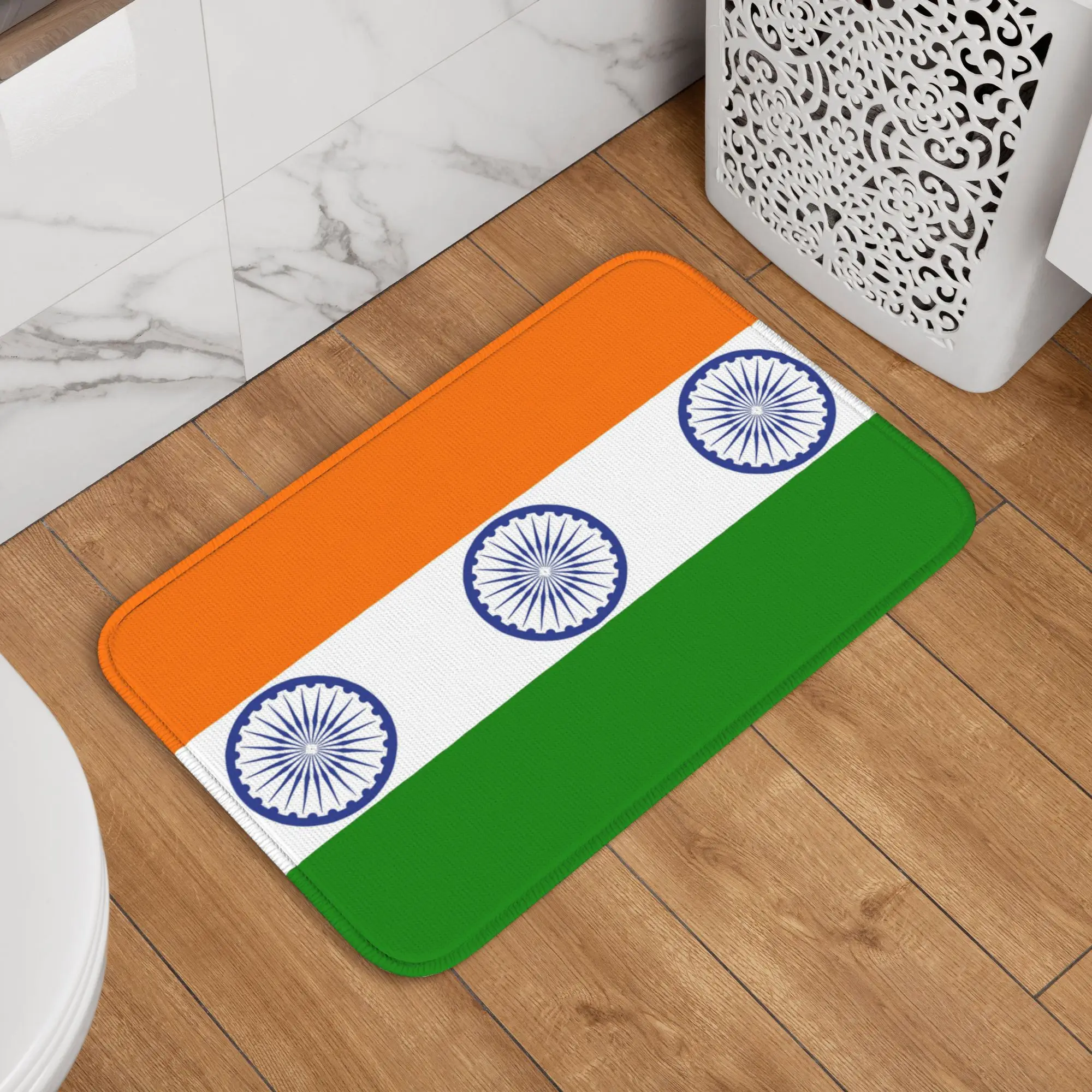Custom Flag Of Indias Door Floor Kitchen Bathroom Mat Anti-Slip Indias Patriotic Doormat Garden Entrance Rug Carpet Footpad