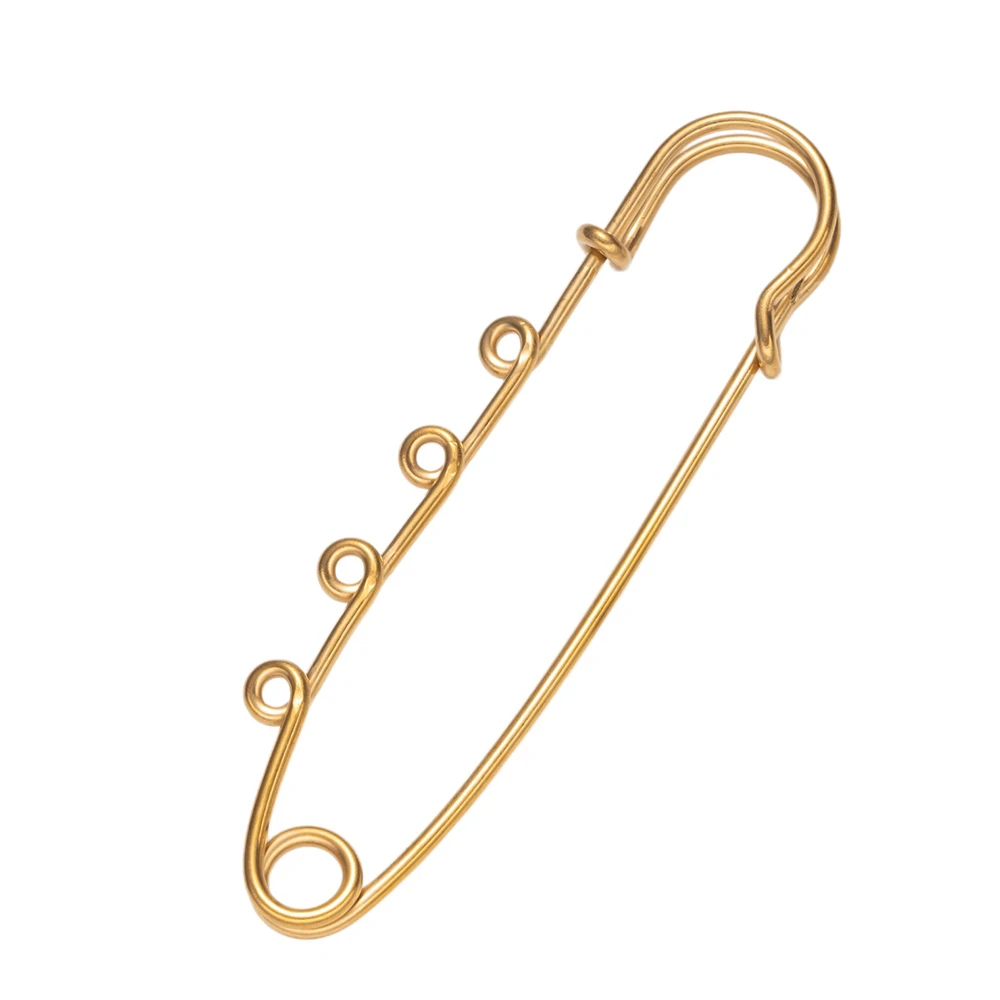 5 Stück Edelstahl 50/70mm Sicherheitsnadeln Broschenrohlinge mit 1/2/3/4 Ringen für DIY Schmuckherstellung Zubehör Bastelbedarf – Detail 4