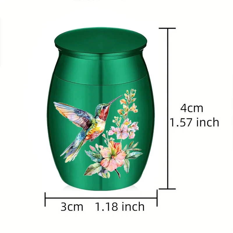  Hummingbird Memorial Urn, Multi-Color Pets Memorial Containers,1.57 Inch Dog Ashes Cremation Urn Container for Ash Remembrance