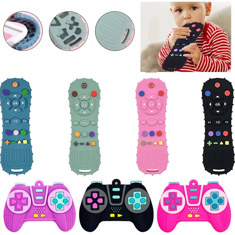 Silicone Teether Baby Toy Teething for Newborn Babies Accessories  Remote Controller Sucking Chew Toys For Baby BPA-Free Gift