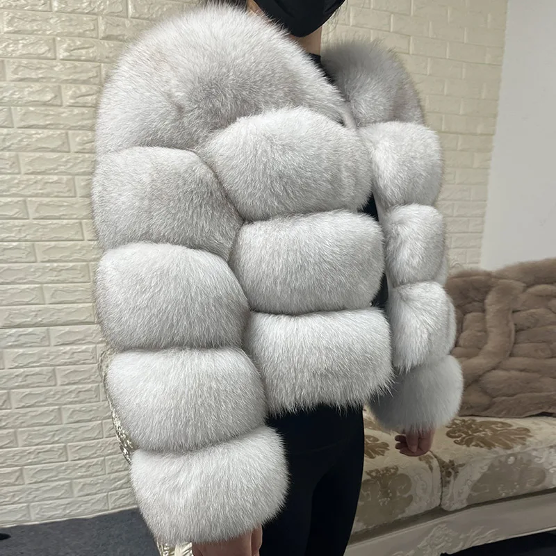 2024 Winter Women\'s Real  Fur Coat Natural Racoon Fur Jacket  Luxury Furry Leather Coats Female Fox Fur Clothes Long Sleeves