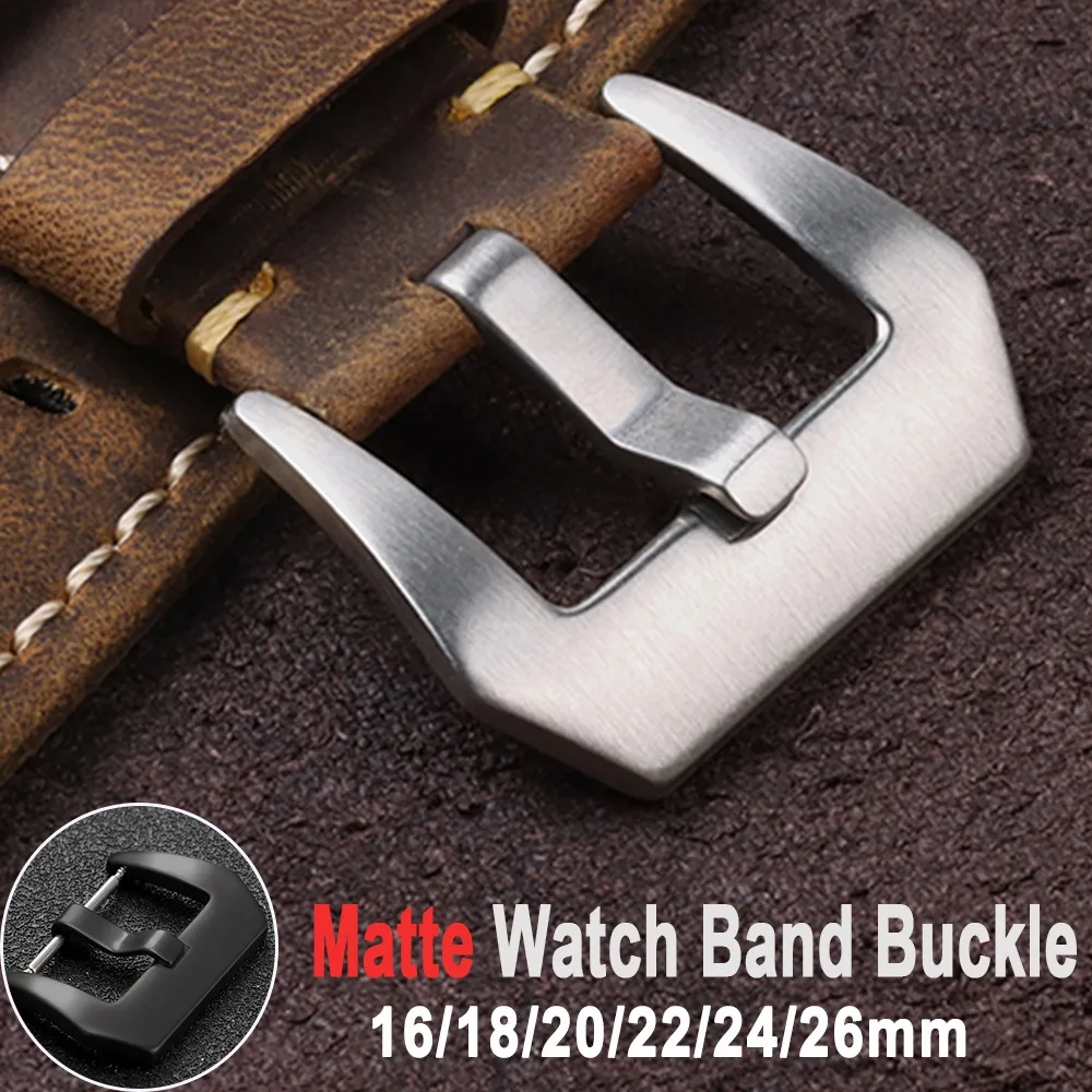 الفولاذ المقاوم للصدأ حزام الساعات مشبك زر عالمي 16/18/20/22/24/26 مللي متر لبانيراي ماتي مصقول مشبك اكسسوارات الفضة الأسود