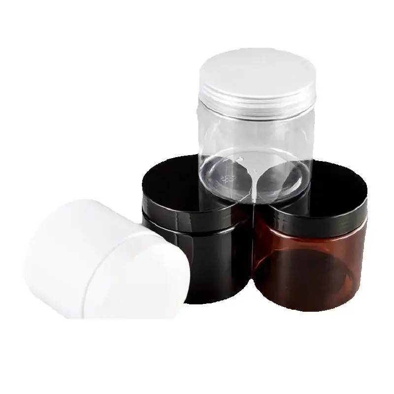 

24Pcs Skincare Makeup Containers Black Clear White Brown PET Cosmetic Jars Wide Mouth Bottle Face Cream Pots with Plastic Lids