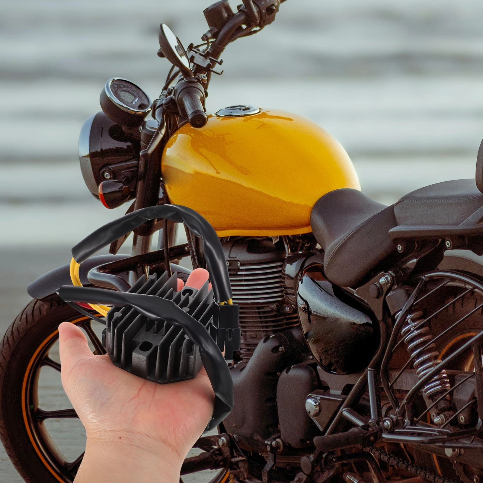 

Rectifier Voltage Stabilizer Kit Regulator Black Plastic Motorcycle Supplies Lightweight Durable Adjustable Feature