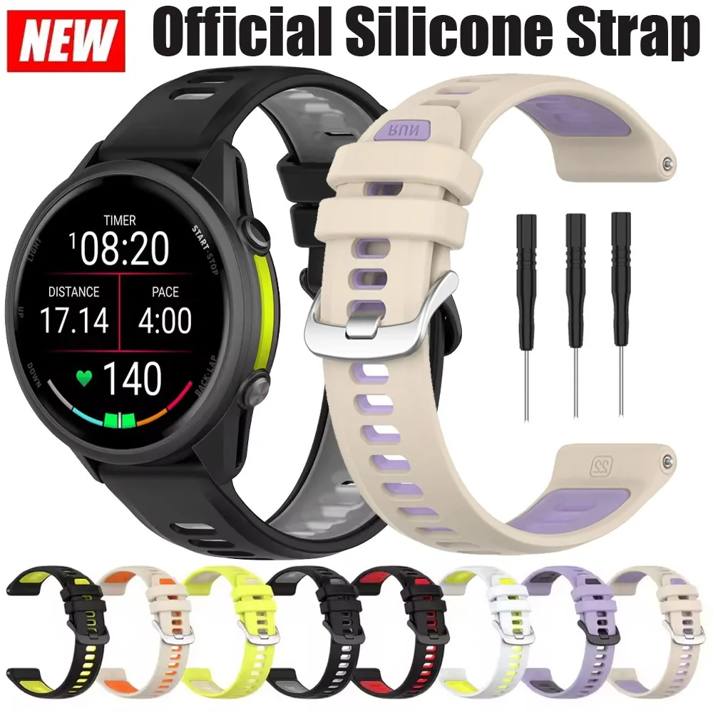 Offizielles Silikonarmband für Garmin Forerunner 970 955 945 935 745. Zweifarbiges, bequemes Armband Forerunner 965 Armband Correa
