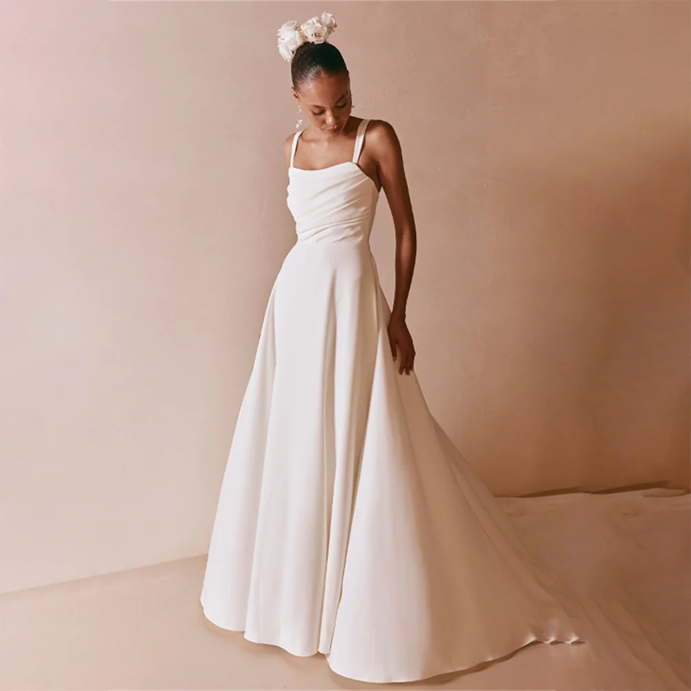 

Sling Wedding Dress A-Line Bridal Gown Sleeveless Backless Bride Dress for Brides Formal Wedding Dresses 2025 Customized