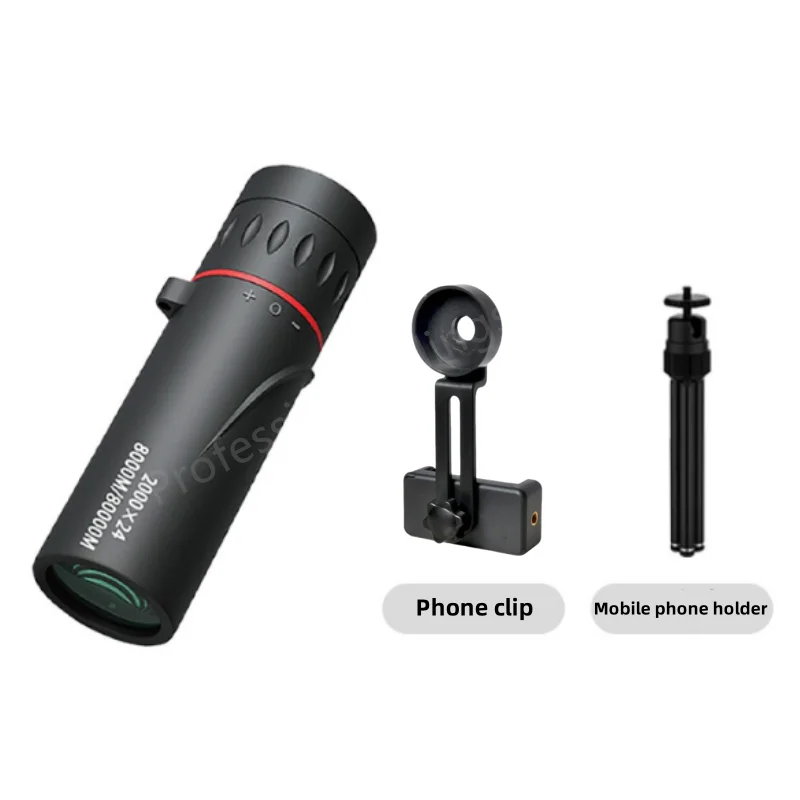 2000X24 High-definition Monocular Telescope for Adults with Mobile Phone Adapter Pocket Monocular Telescope for Stargazing