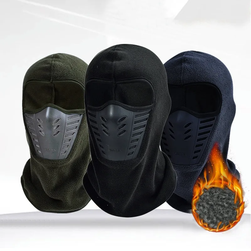 Winter Outdoor Skiing Riding Masked Cap Thickened Fleece Cap Scarf Face Protection Warm Windproof Hat